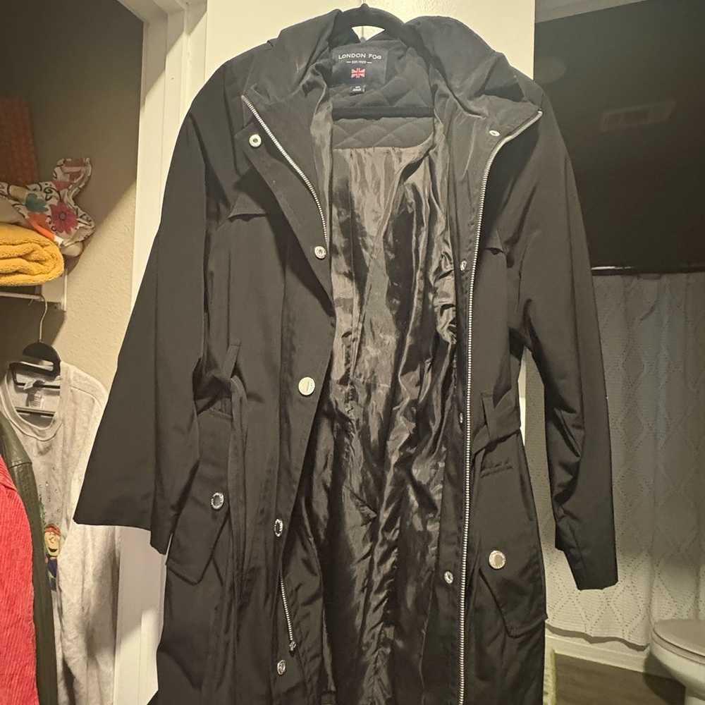 London Fog Women's Black Trench Coat